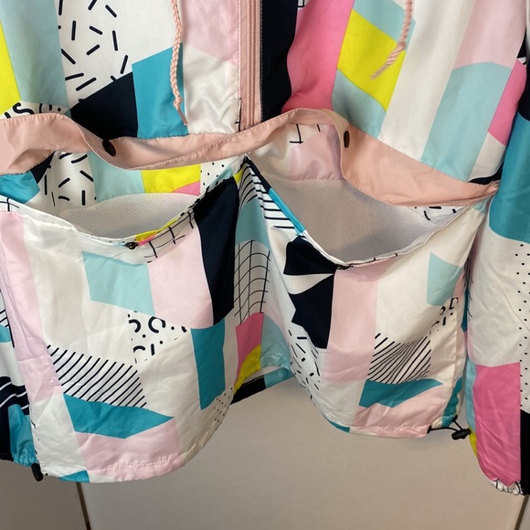 VTG Black Jack '99 USA 1/2 Zip Pullover Jacket Sz Medium Colorful Geometric - Picture 6 of 12